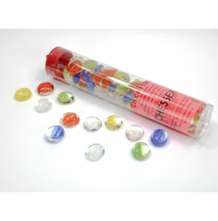 Assorted Iridized Glass Stones (Qty 40 or more in 4 inch Tube)