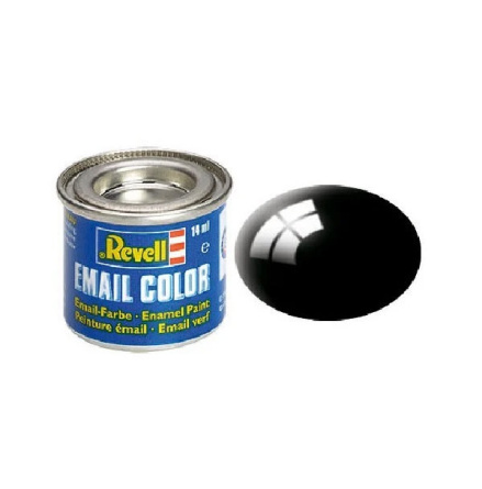 REVELL Enamel 14 ml. black, gloss (6-pack)
