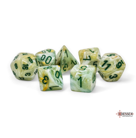 Marble Mega-hedral� Green/dark green 7-Die Set