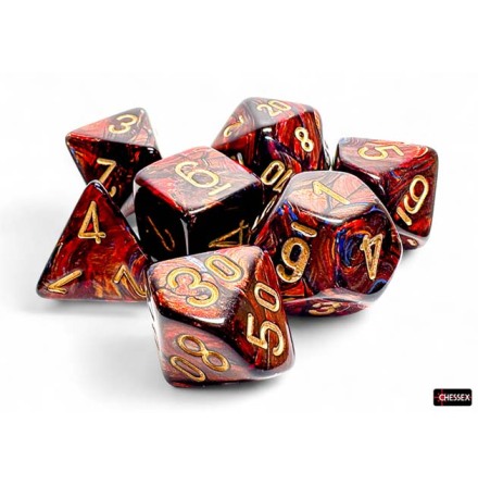 Scarab� Blue Blood�/gold Mega-Hedral� 7-Die Set