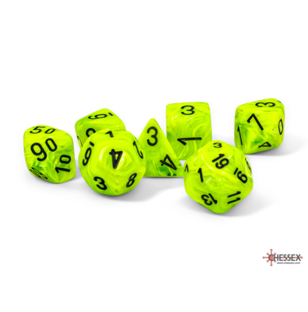 Vortex� Mega-hedral� Bright Green/black 7-Die Set
