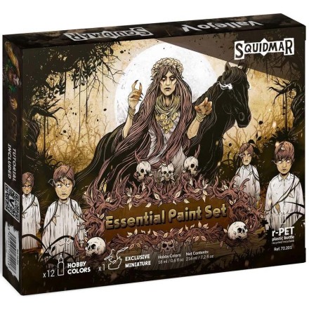 SQUIDMAR Vallejo Essential paint set, 12 ass. game colors + figure