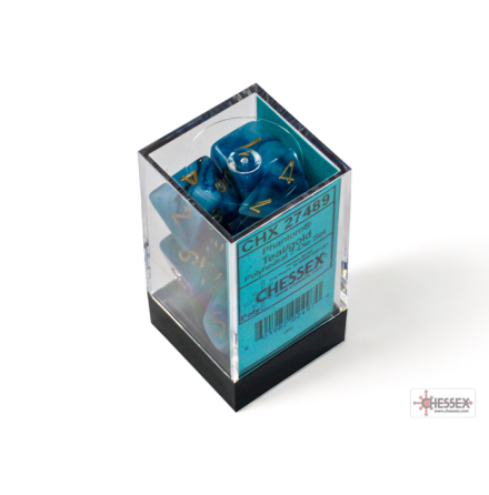 Phantom Polyhedral Teal/gold 7-Die Set