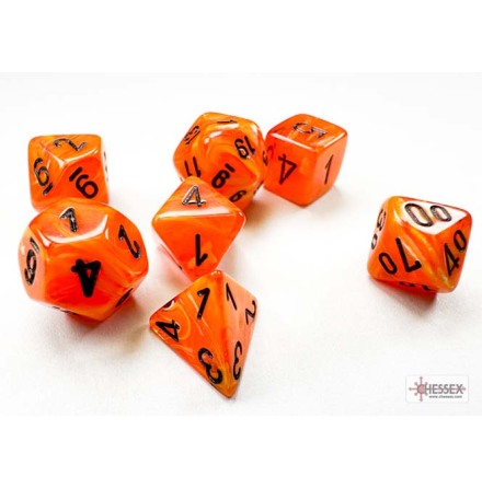 Vortex� Mini-hedral Orange/black 7-Die Set