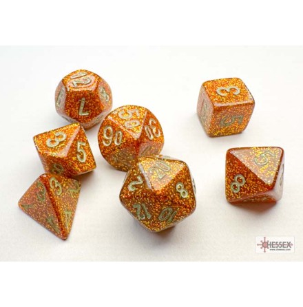 Glitter Mini-hedral&amp;trade; Gold/silver 7-Die Set