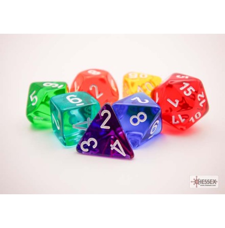 Prism Translucent GM &amp; Beginner Player Polyhedral 7-Die Set