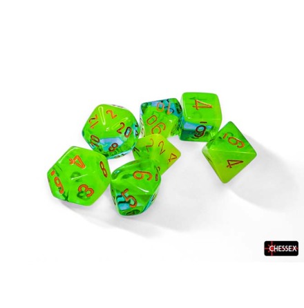 Gemini� Polyhedral Plasma Green-Teal/orange Luminary&trade; 7-Die Set