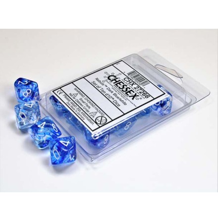 Nebula� Dark Blue/white Set of Ten d10s