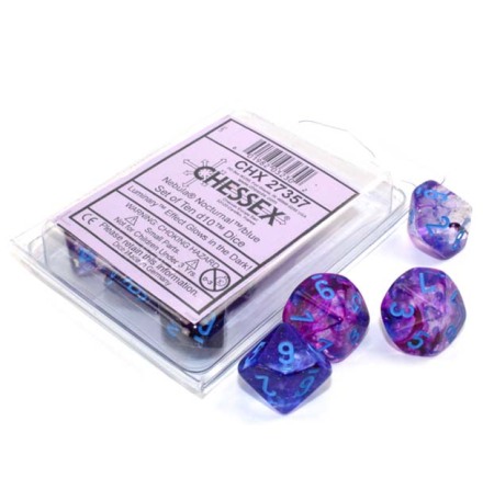 Nebula� Nocturnal&trade;/blue Luminary� Set of Ten d10s