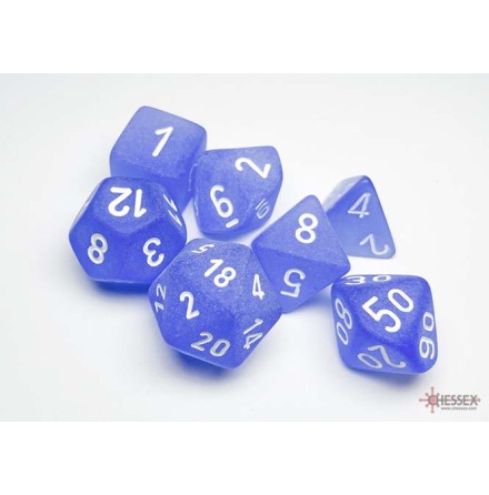 Frosted&amp;trade; Polyhedral Blue/white 7-Die Set