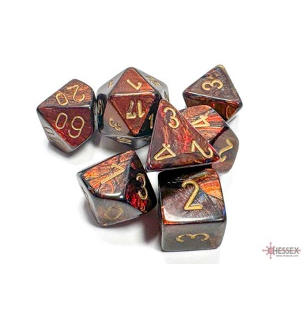 Scarab Blue Blood/gold 7-Die Set