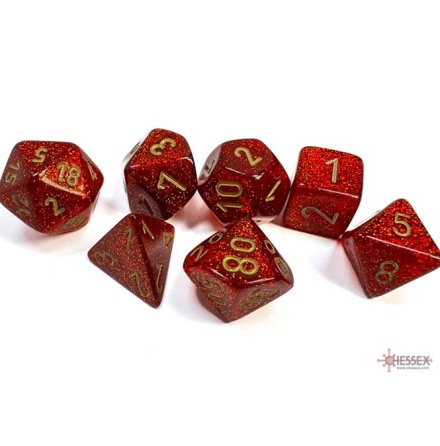 Glitter Ruby/gold 7-Die Set