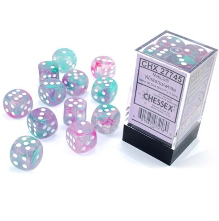 Nebula� 16mm d6 Wisteria/white Luminary&amp;trade; Dice Block� (12 dice)