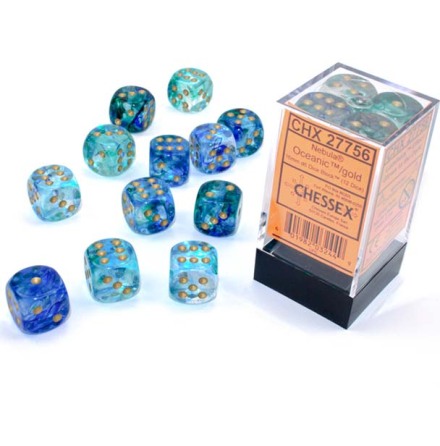 Nebula� 16mm d6 Oceanic&trade;/gold Luminary� Dice Block� (12 dice)