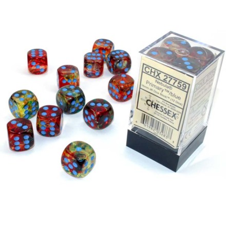 Nebula� 16mm d6 Primary&trade;/blue Luminary� Dice Block� (12 dice)