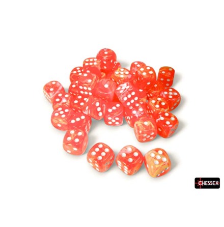 Festive 12mm d6 Dahlia/white Dice Block (36 dice)