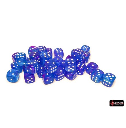 Nebula 12mm d6 Aura/white Dice Block (36 dice)