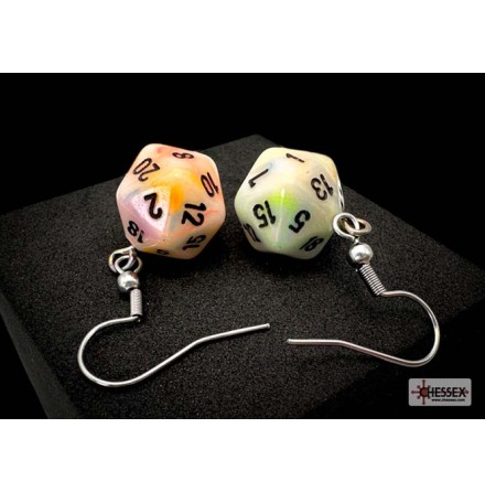 Chessex Hook Earrings Festive� Circus&trade; Mini-Poly d20 Pair
