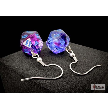 Chessex Hook Earrings Nebula� Nocturnal&amp;trade; Mini-Poly d20 Pair