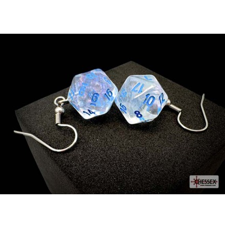 Chessex Hook Earrings Borealis� Icicle&amp;trade; Mini-Poly d20 Pair