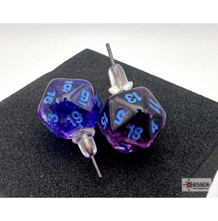 Chessex Stud Earrings Nebula� Nocturnal&trade; Mini-Poly d20 Pair