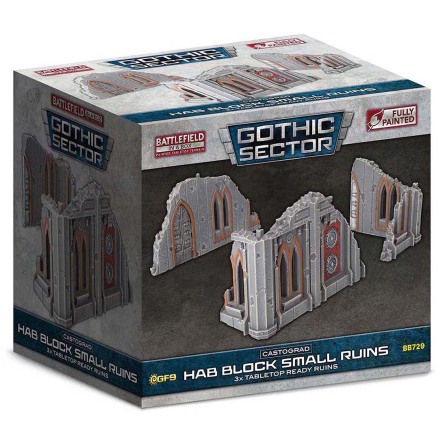 BIAB Gothic Sector: Castograd Hab Block Small Ruins (x3) 32mm scale