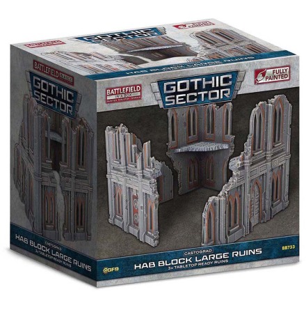 BIAB Gothic Sector: Castograd Hab Block Big Ruins (x3) 32mm scale