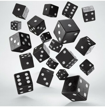 Full Pack of D6s: Black&White