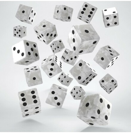 Full Pack of D6s: Pearl&Black