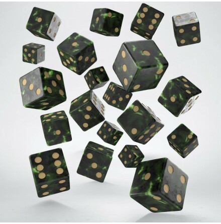 Full Pack of D6s: Bottle green & Gold