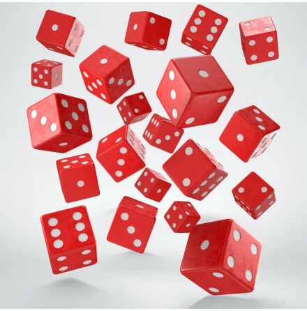 Full Pack of D6s: Red&White