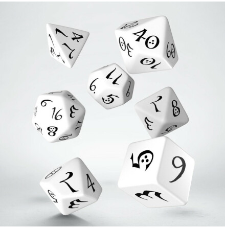 Classic RPG White &amp; black Dice Set (7)