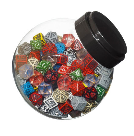 Jar of dice with D6, D10, D20 (150)