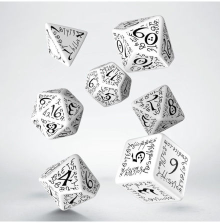 Elvish White & black Dice Set (7)