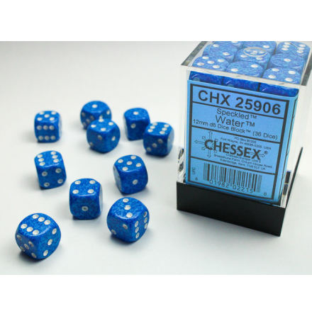 Speckled 12mm d6 Water Dice Block (36 dice)