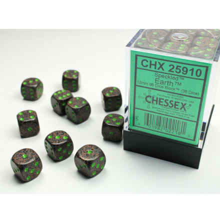 Speckled 12mm d6 Earth Dice Block (36 dice)