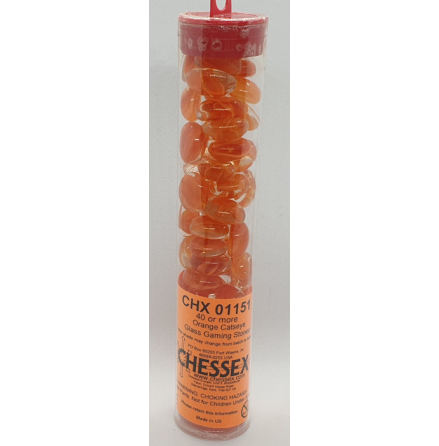 Orange Catseye Glass Stones (Qty 40 or more in 4 inch Tube)