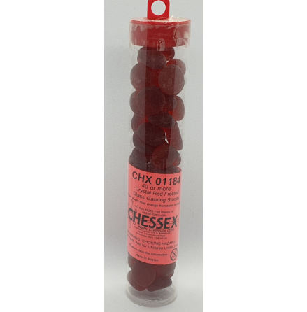Crystal Red Frosted Glass Stones (Qty 40 or more in 4 inch Tube)