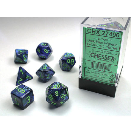 Lustrous Dark Blue/green 7-Die Set