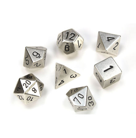 Metal Silver 7 Die Polyhedral Set