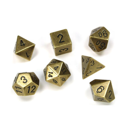 Metal Old Brass 7 Die Polyhedral Set