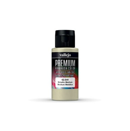 Vallejo Premium Airbrush Color: Metallic Medium (60 ml)