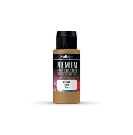 Vallejo Premium Airbrush Color: Metallic Gold (60 ml)