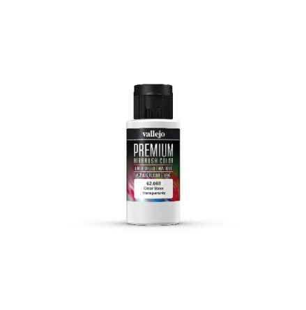 Vallejo Premium Airbrush Color: Clear Base (60 ml)