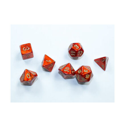 Scarab® Mini-Polyhedral Scarlet&amp;trade;/gold 7-Die Set