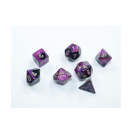 Gemini® Mini-Polyhedral Black-Purple/gold 7-Die Set