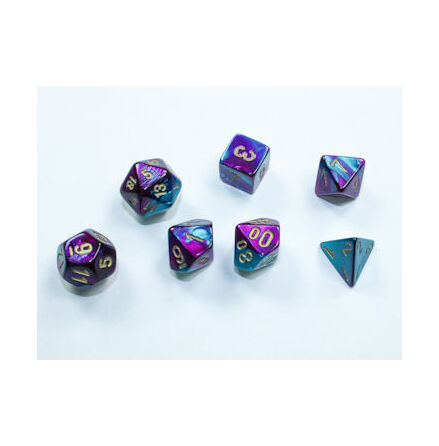 Gemini® Mini-Polyhedral Purple-Teal/gold 7-Die Set
