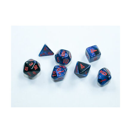 Gemini® Mini-Polyhedral Black-Starlight&amp;trade;/red 7-Die Set